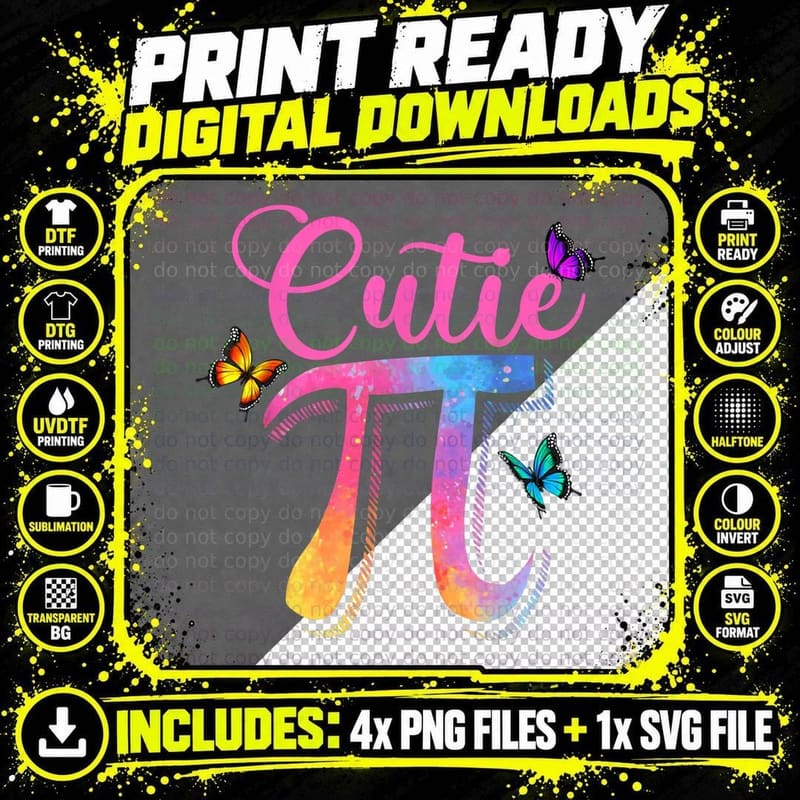 Cutie Pi Math Pun Cutie Pie Toddler Kidspi D T-Shirt Png SVG Digital Bundle