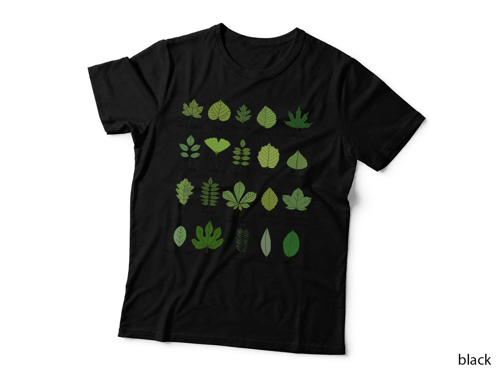 Different Types of Tree Leaves, Common Leaves, Nature Lovers T-Shirt