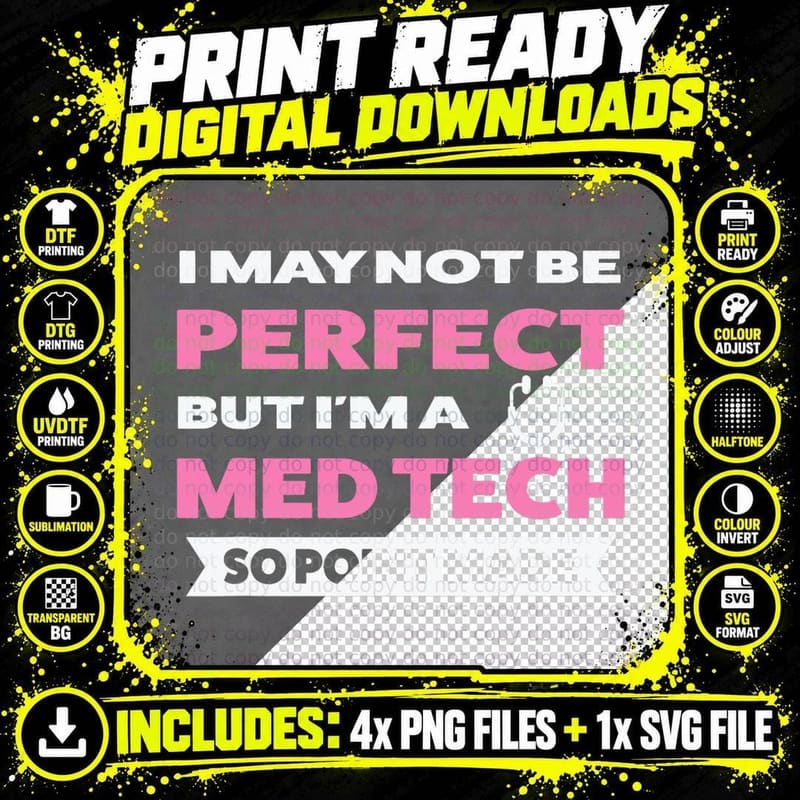 I'm a Med Tech So Point Made Medical T-Shirt Png SVG Digital Bundle