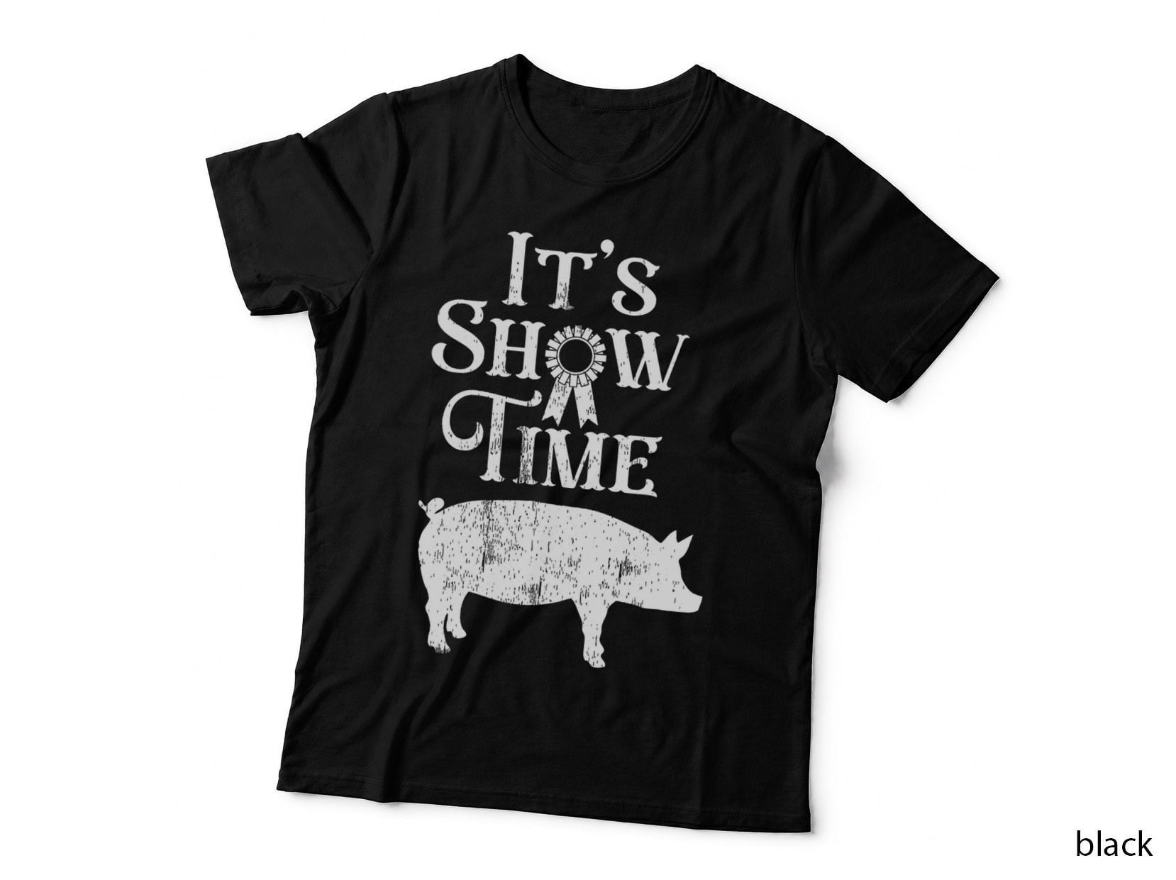 It's Show Time Swine Show Pig Lover County Fair Gift Lt T-Shirt