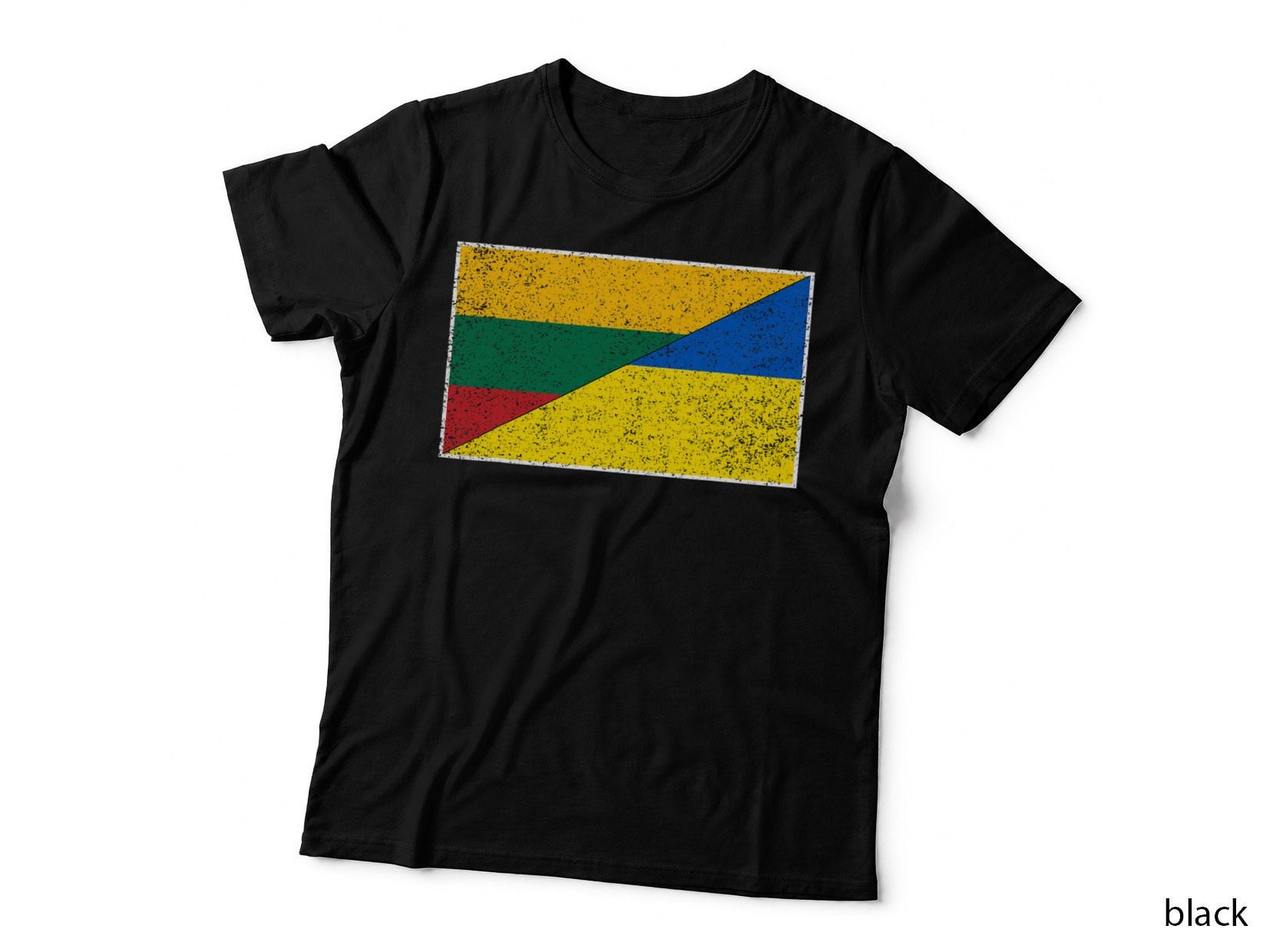 Lithuania Ukraine FLAG Lithuanian Ukrainian Nationality T-Shirt