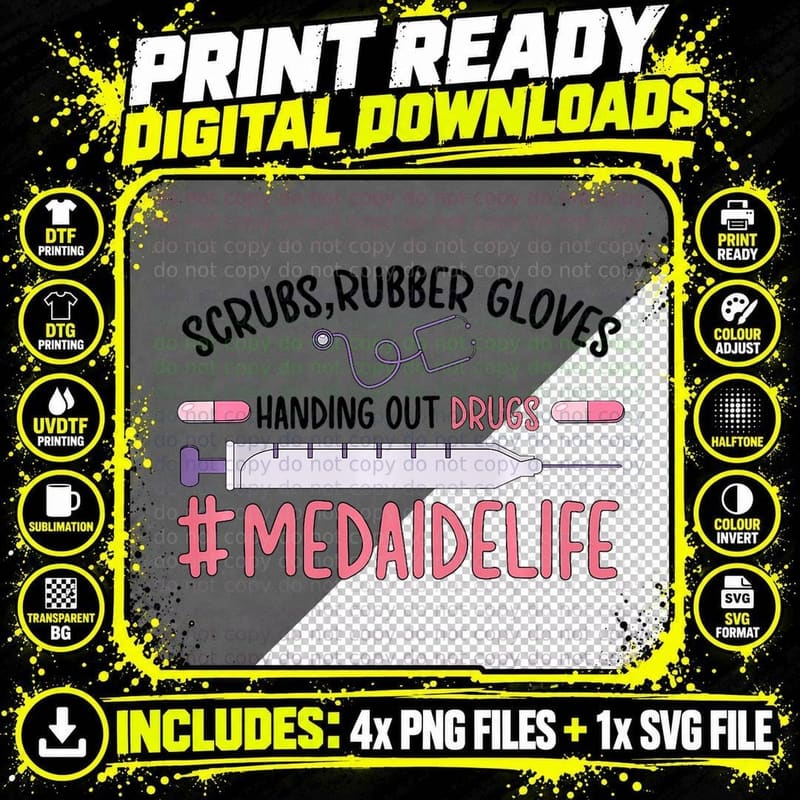 Med Aide Life Medication Aide Medication Aides Png SVG Digital Bundle