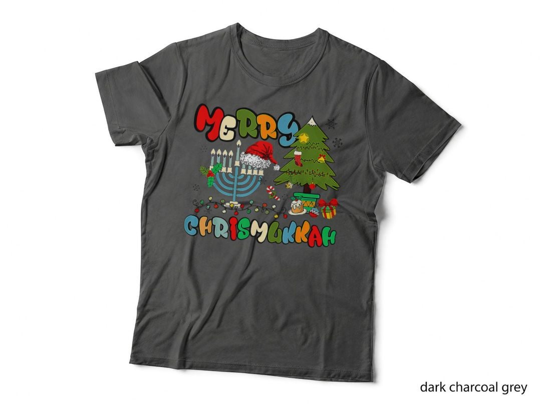 Merry Chrismukkah Hanukkah Jewish Chanukah Menorah Family T-Shirt