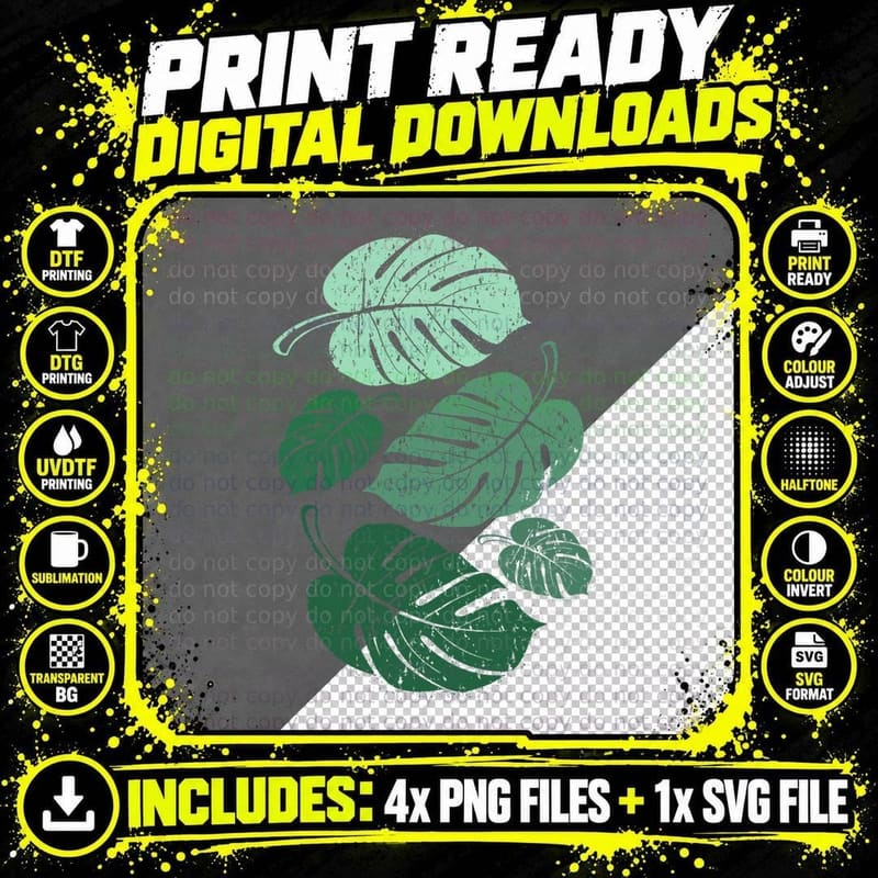 Nature Florist Plant Lover Women Monstera Plant Leaf Png SVG Digital Bundle