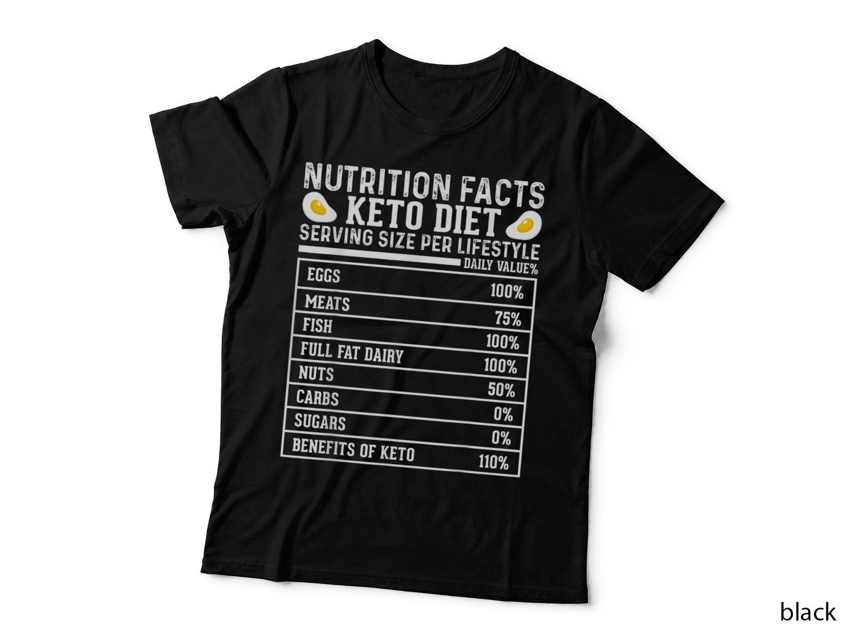 Nutrition Facts Keto Diet, Serving Size per Lifestyle.. T-Shirt