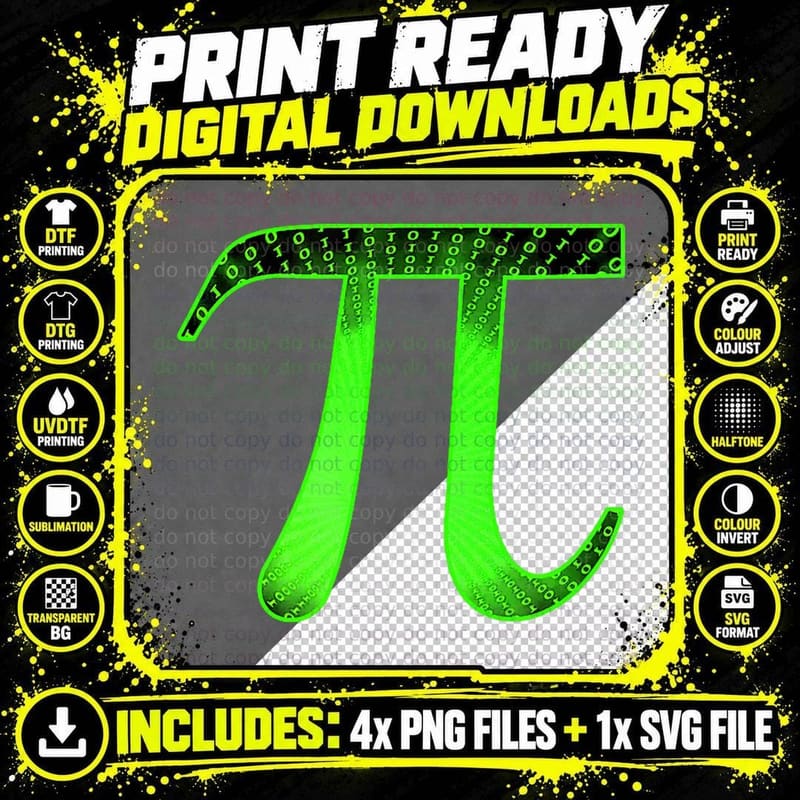 Pi 3.14 Digits of Pi Math T-Shirt for Pi Day Pi Shirt Pi Png SVG Digital Bundle