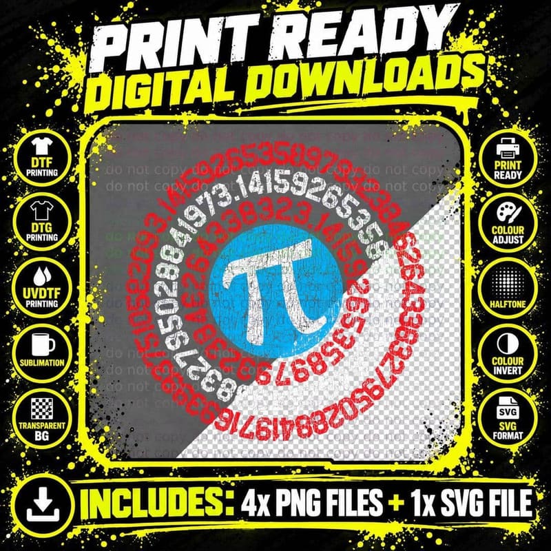 Pi Day Math Captain 3.14 Pi T-Shirt Png SVG Digital Bundle