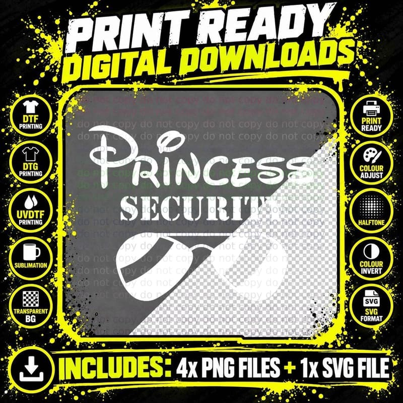 Princess Security Team Big Brothers Announcements Png SVG Digital Bundle