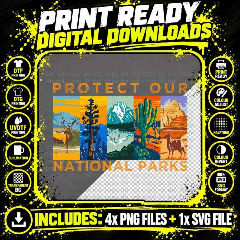 Protect Our National Parks U.s. Environmentalist Nature Png SVG Digital Bundle