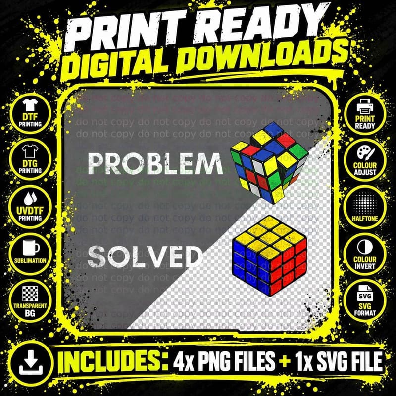 Rubiks Cube 3x3 Cube Math Game Speed Cubing Master Png SVG Digital Bundle