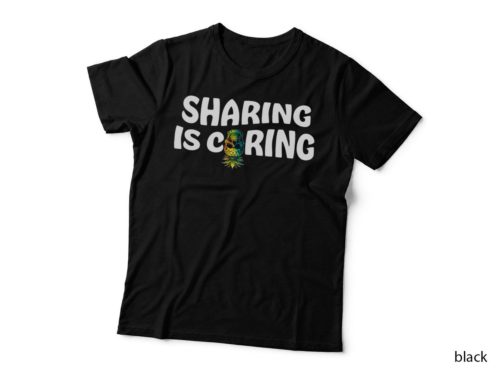 Swinging Swinger Upside Down Pineapple Sharing Is Caring T-Shirt