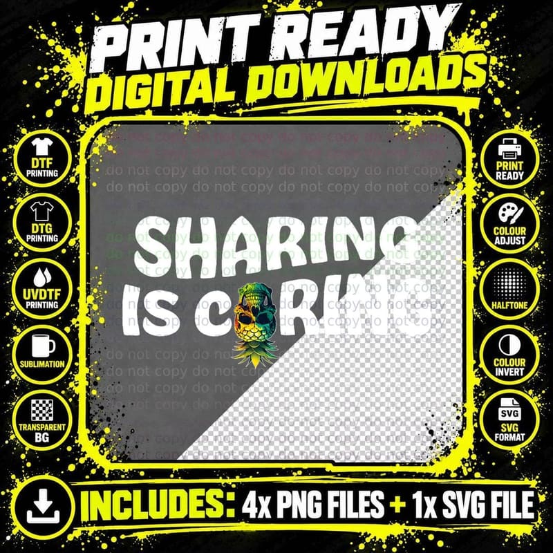 Swinging Swinger Upside Down Pineapple Sharing Is Caring Png SVG Digital Bundle