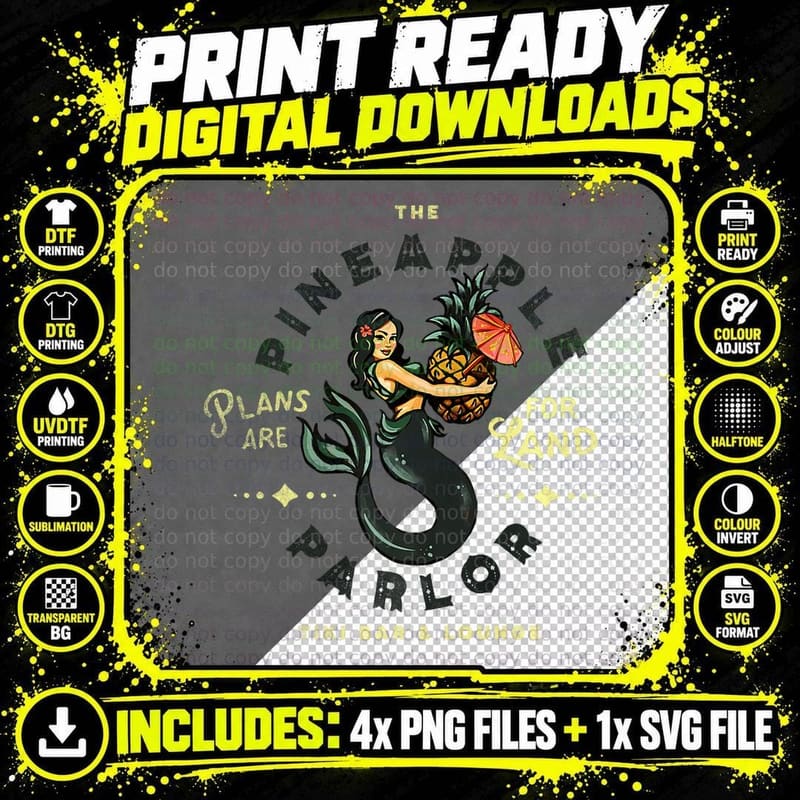 The Pineapple Parlor Tiki Bar & Lounge Plans Are for Png SVG Digital Bundle