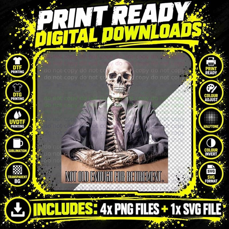 A Cubicle-Bound Cadaver's Quest for Retirement Memes Png SVG Digital Bundle