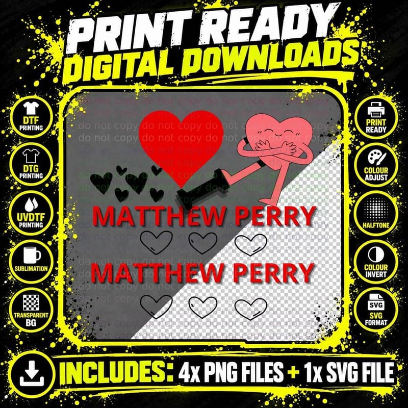 I Love Sunset Matthew Perry T-Shirt Png SVG Digital Bundle