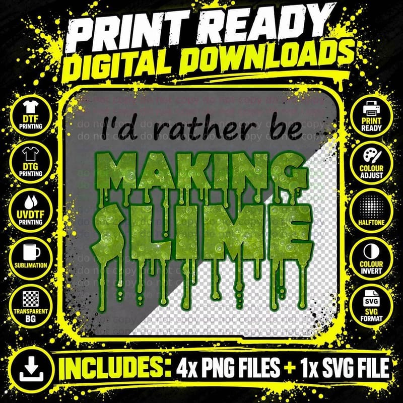 I'd Rather Be Making Slime T-Shirt Slime Queen Tee Girl Png SVG Digital Bundle