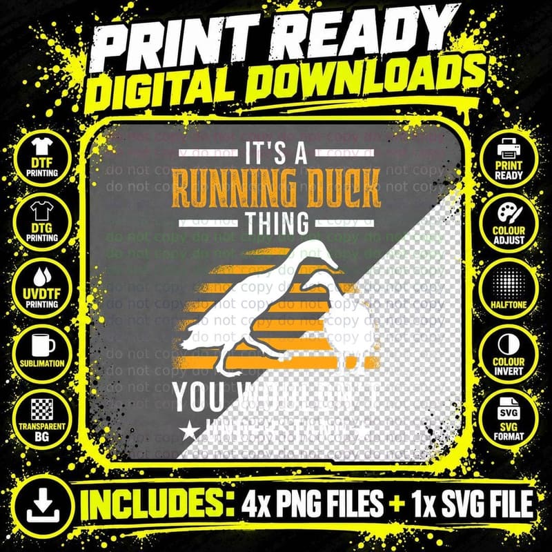 It's a Running Duck Thing Indian Runner T-Shirt Png SVG Digital Bundle