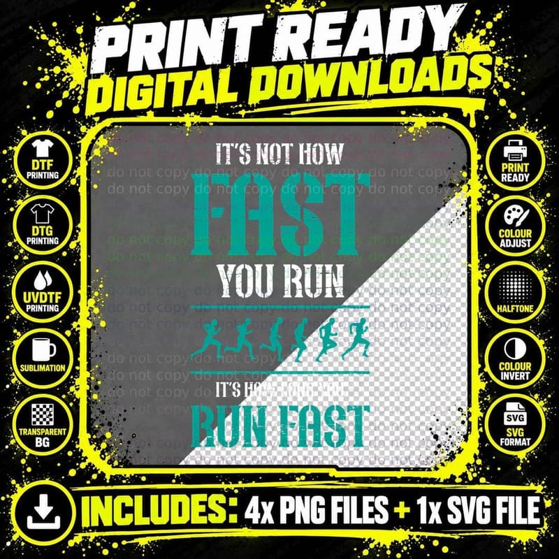 Its Not How Fast You Run Runner Cross Country Running Png SVG Digital Bundle