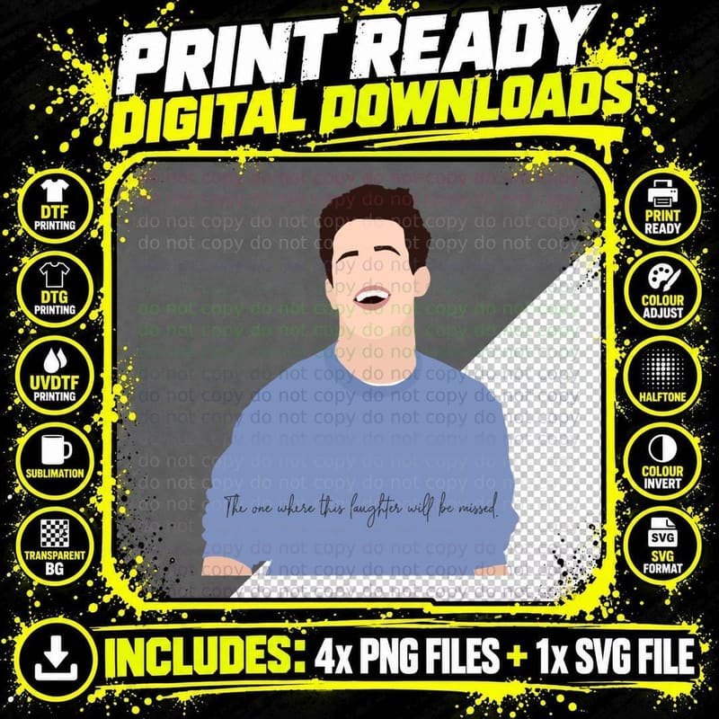 Matthew Perry -the One Where This Laughter Will Be Png SVG Digital Bundle