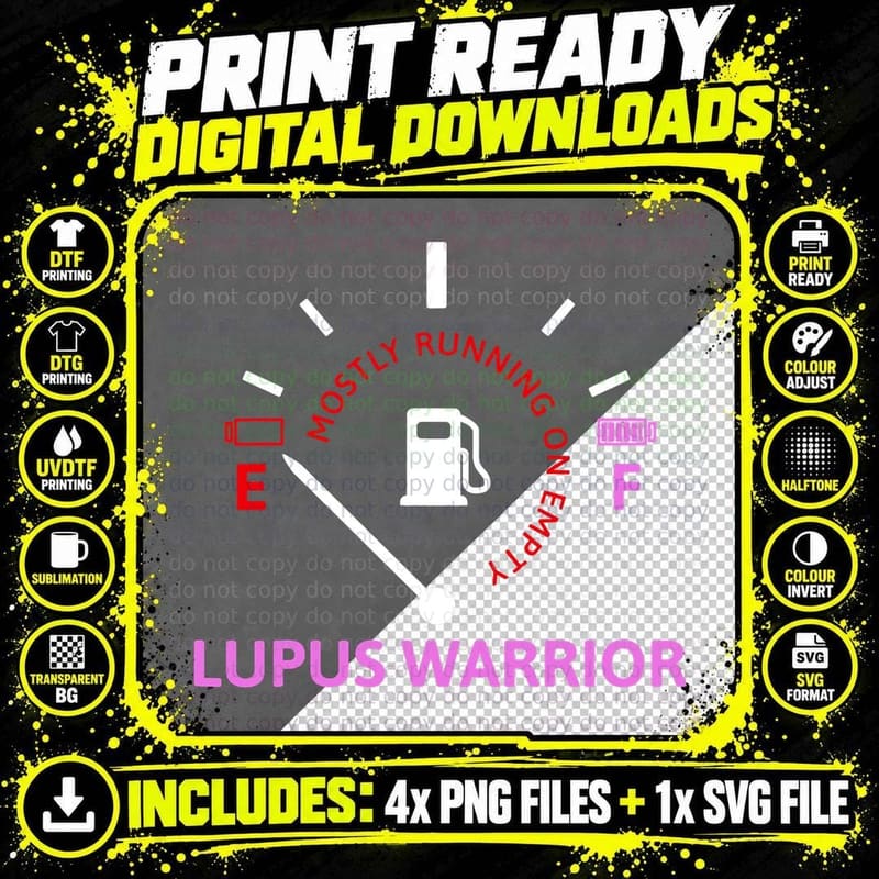 Mostly Running on Empty Lupus Warrior T-Shirt Png SVG Digital Bundle