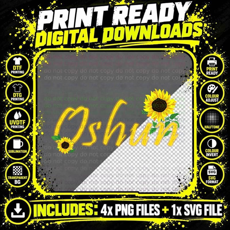 Oshun Orishas Goddess Oxum Ifa Yoruba Religion Gift Png SVG Digital Bundle