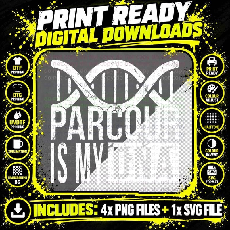 Parcour Is in My DNA Parcour Sports Street Sports Png SVG Digital Bundle