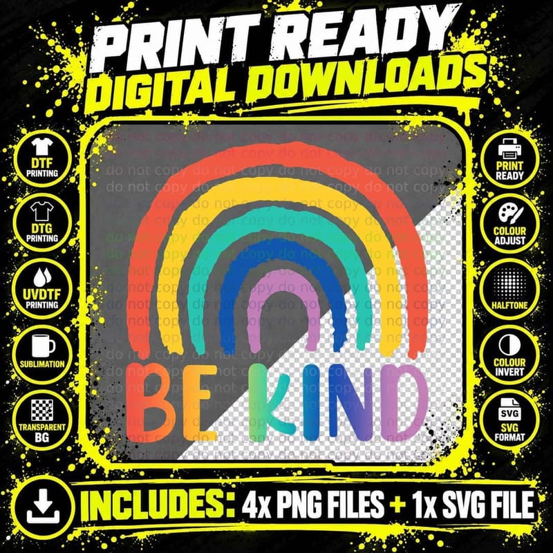 Rainbow Be Kind - Dear Person Behind Me World T-Shirt Png SVG Digital Bundle