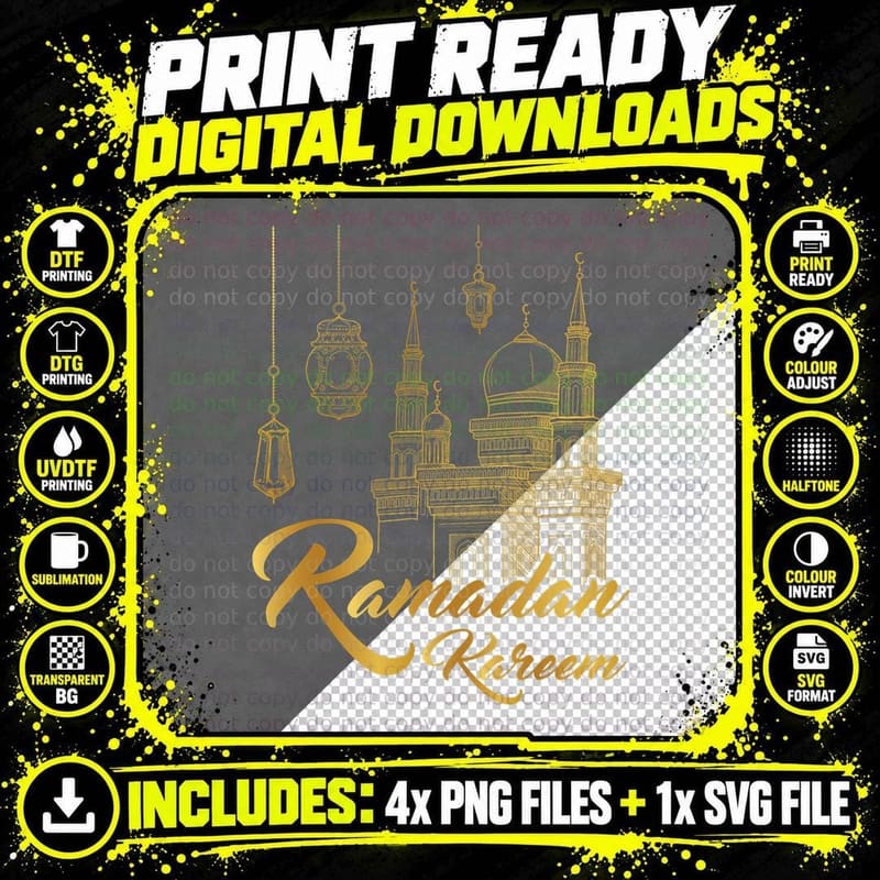Ramadan Kareem - Islam Islamic Religion Muslim Allah Png SVG Digital Bundle