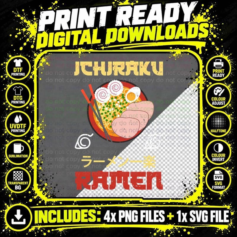 Ramen Apparel Ramen Joy Ramen 2x Spicy Ramen Dry Noodles Png SVG Digital Bundle