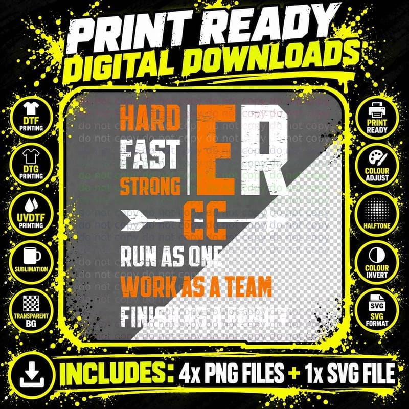 Run as One Work as a Team Runner Cross Country Running Png SVG Digital Bundle