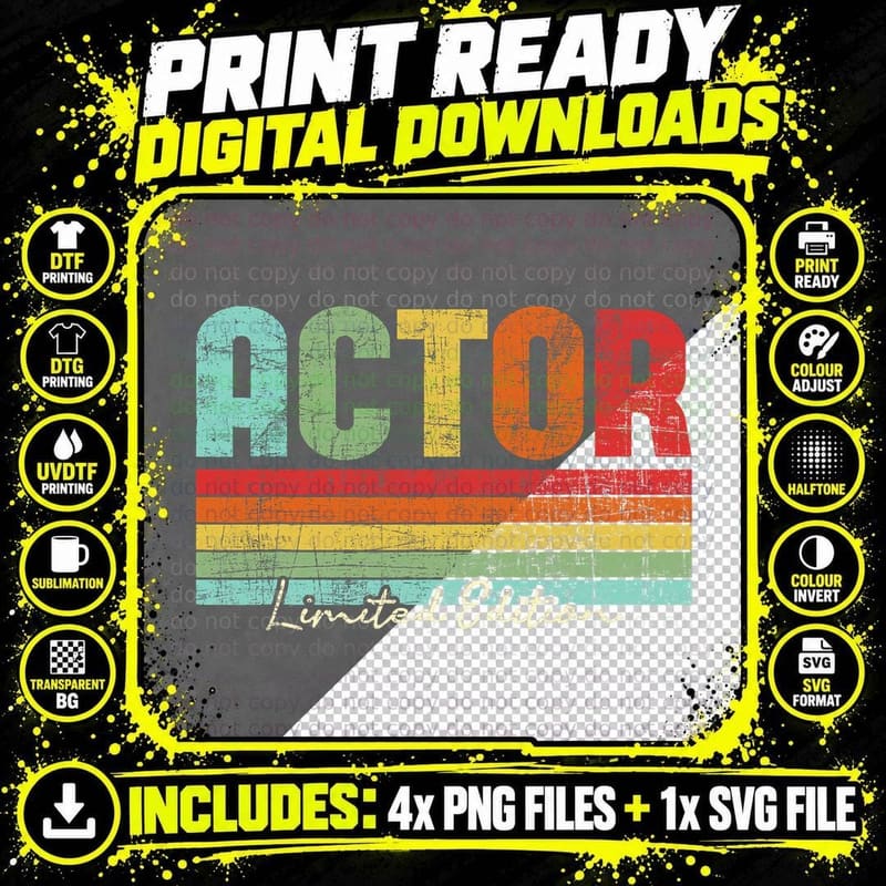 Actor Limited Edition - Acting Lover Theatre Drama Png SVG Digital Bundle