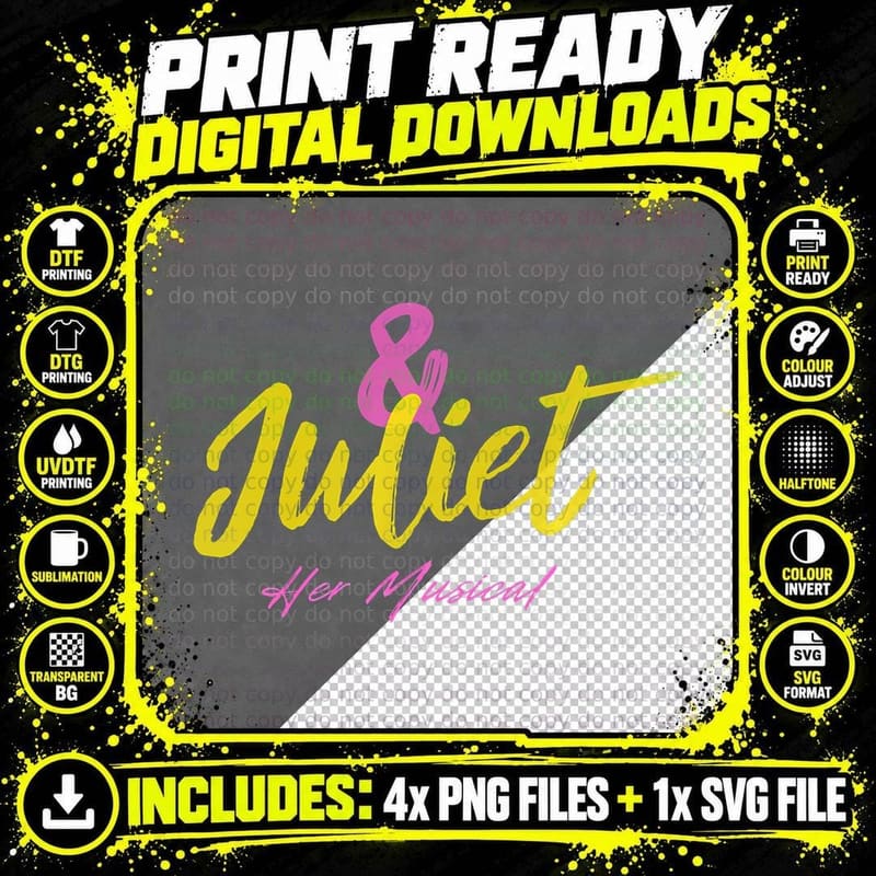 Juliet the Musical and Juliet Broadway Theatre Stage Png SVG Digital Bundle