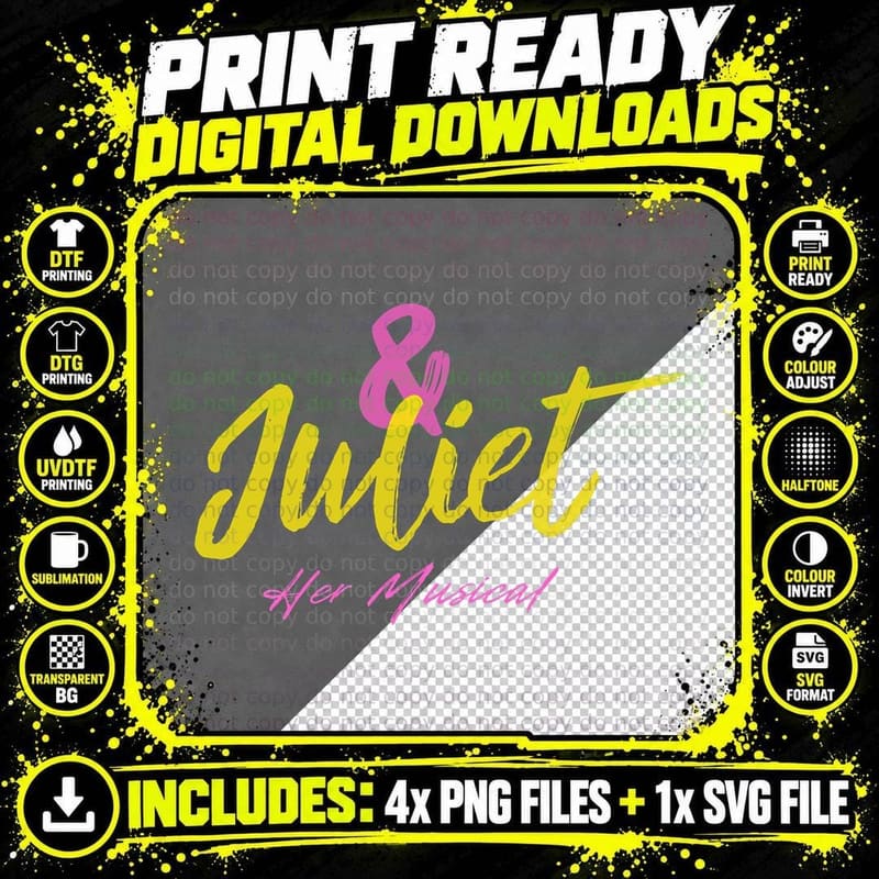 Juliet the Musical, and Juliet Musical Png SVG Digital Bundle