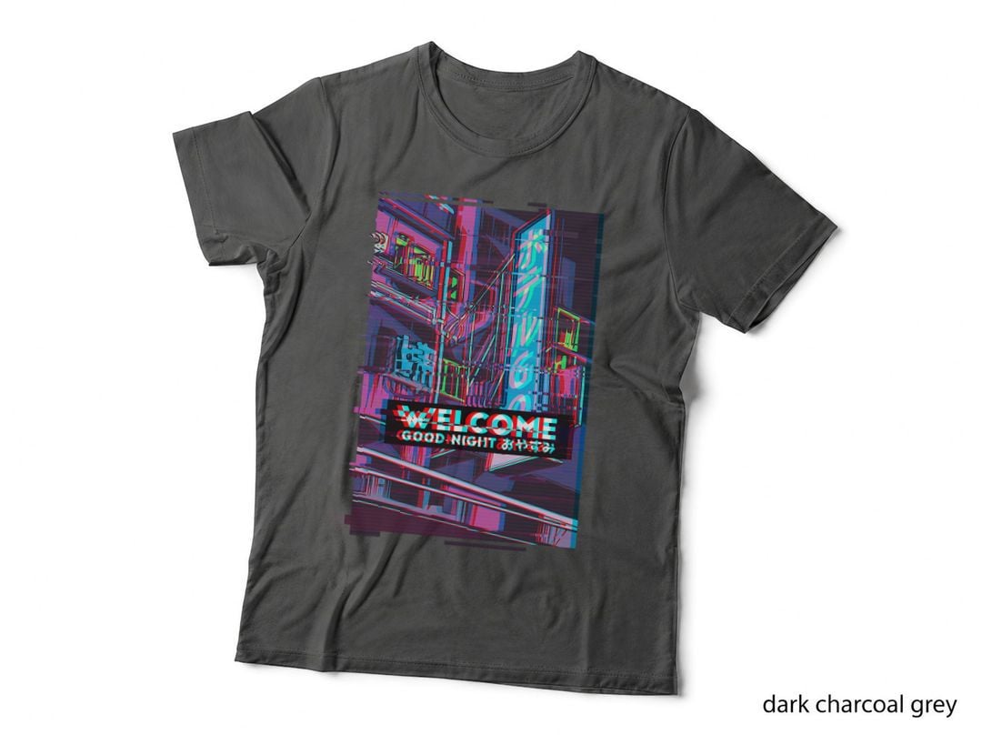 Mens Vaporwave Aesthetic Glitch Style Welcome T-Shirt