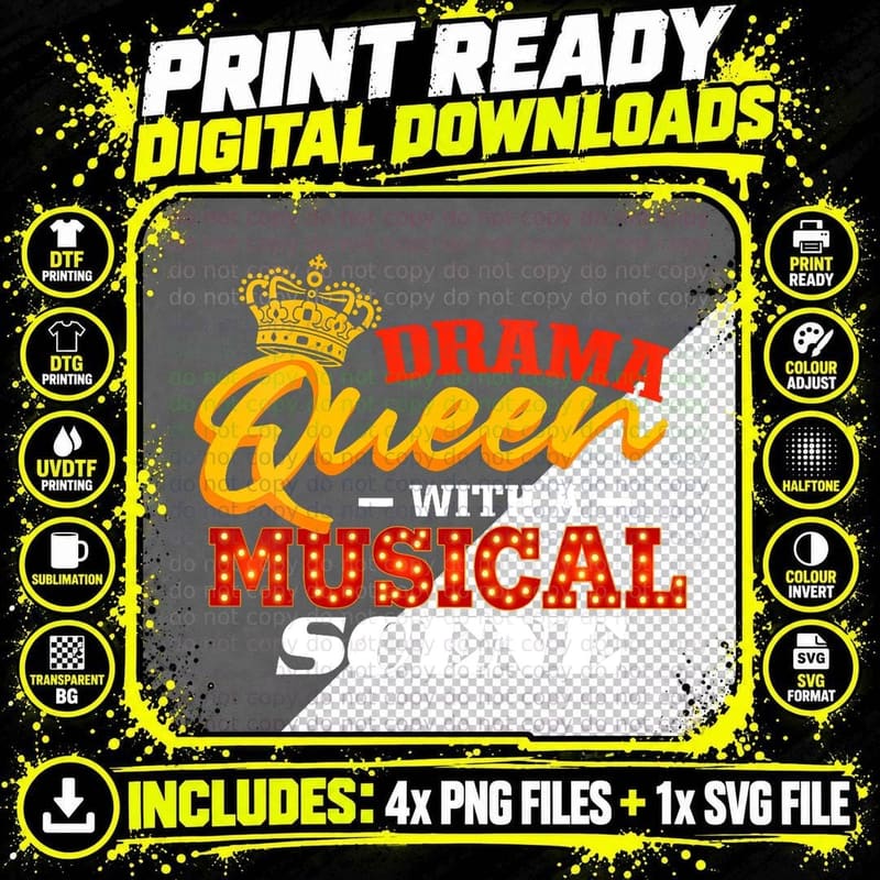 Rehearsal Musical Theater Thespian Actress Theatre Drama Png SVG Digital Bundle