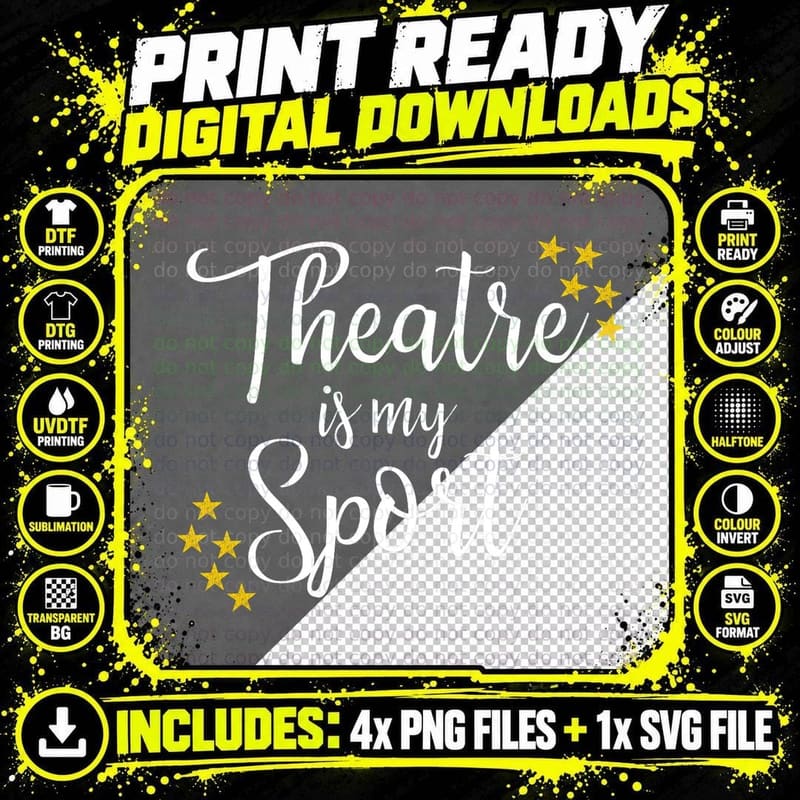 Theatre Is My Sport Musical Drama Teen Girls Youth Kids Png SVG Digital Bundle