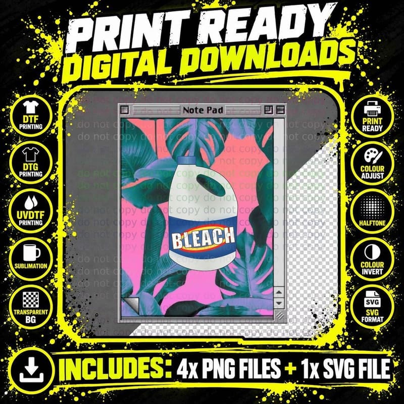 Vaporwave Aesthetic Bleach Sweatshirt Png SVG Digital Bundle