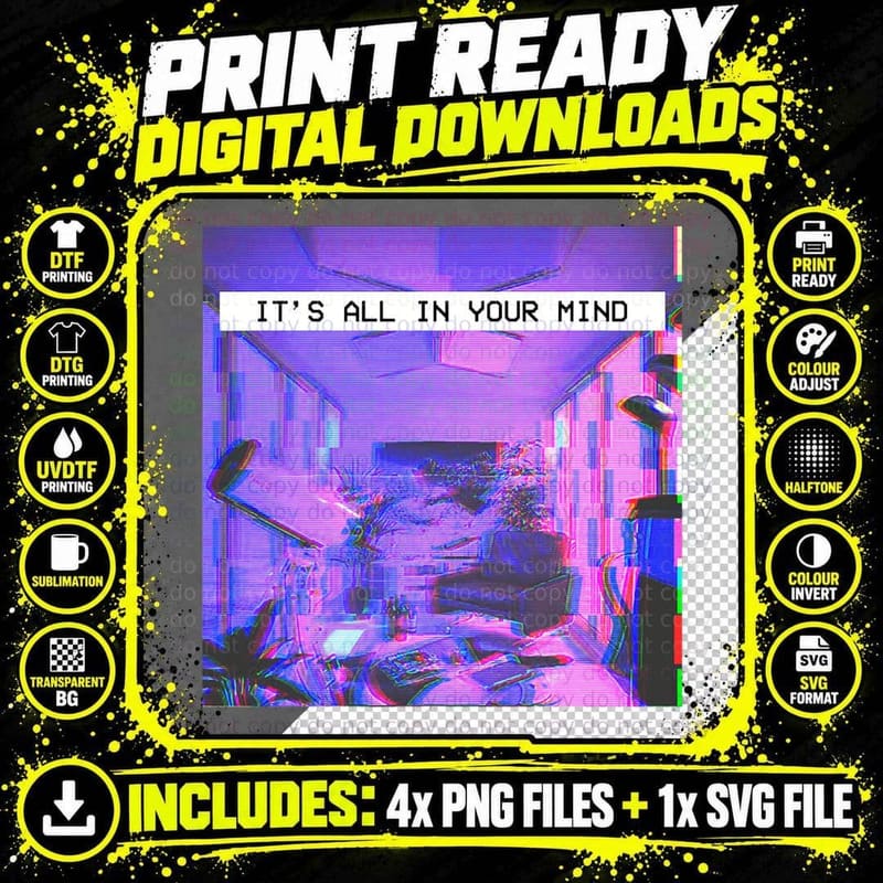 Vaporwave Aesthetic Style - Emotional Dream T-Shirt Png SVG Digital Bundle