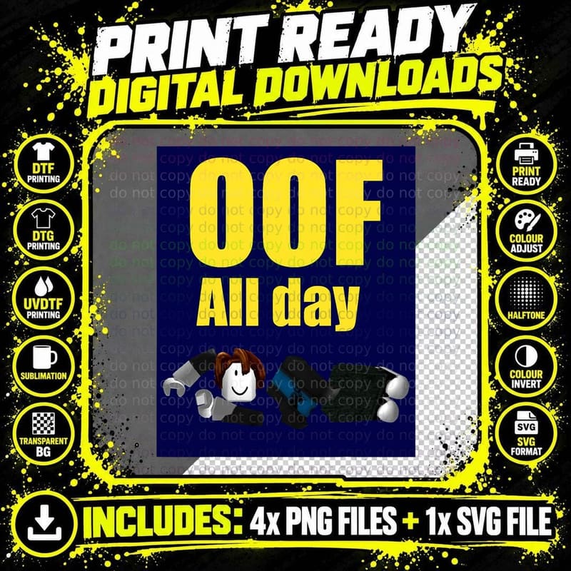 Bacon Hair Boy Oof All Day Design for Pc Vr & Video Png SVG Digital Bundle