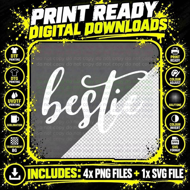 Bestie Best Friend T-Shirt Png SVG Digital Bundle