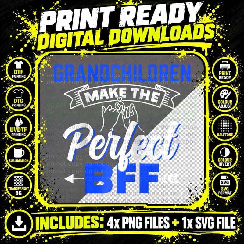 Grandchildren Make the Perfect Bff Friends Bestie Friend Png SVG Digital Bundle