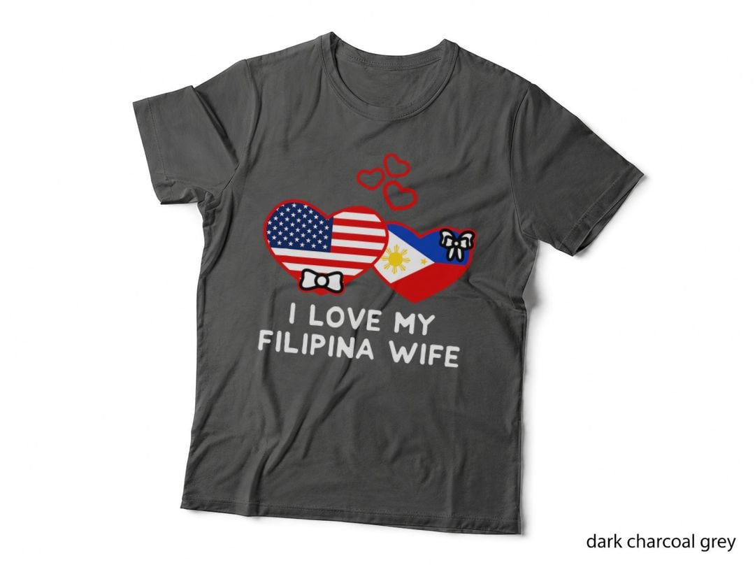 I Love My Filipina Wife Philippine US Flag Filipino American T-Shirt