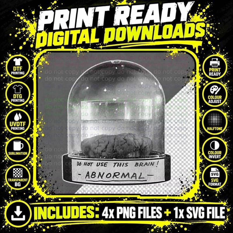 Abnormal Brain Jar T-Shirt Png SVG Digital Bundle