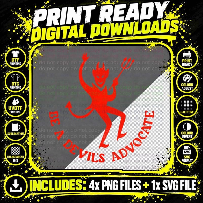 Be a Devil's Advocate T-Shirt Png SVG Digital Bundle