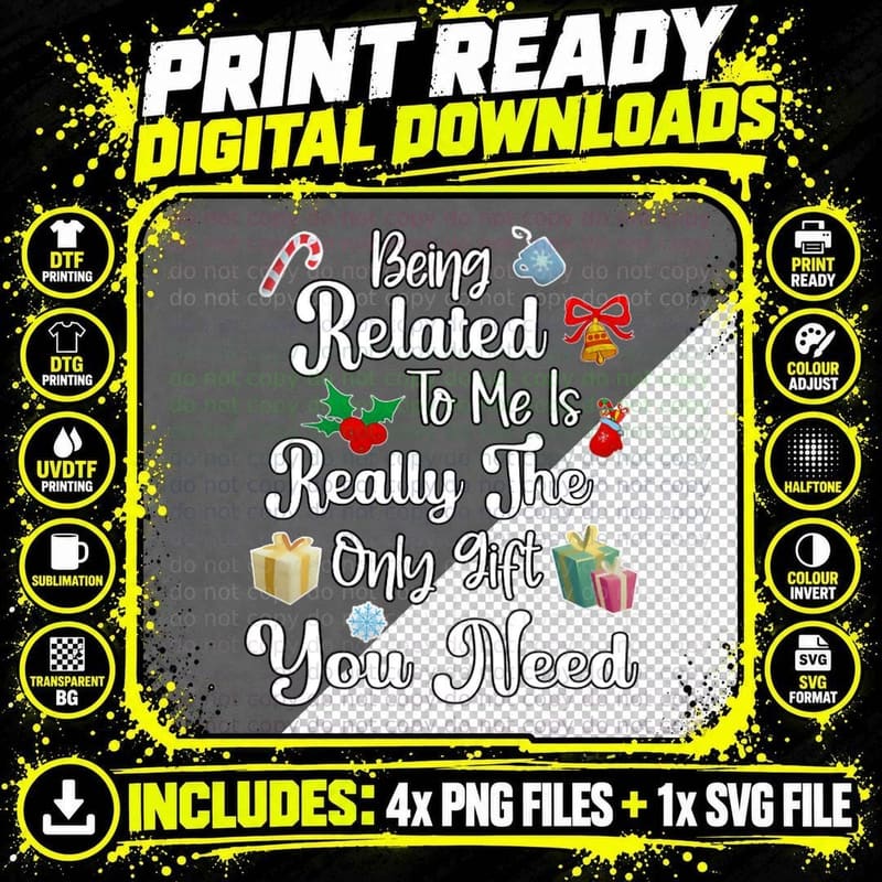 Being Related to Me Is Really the Only Gift You Need Png SVG Digital Bundle