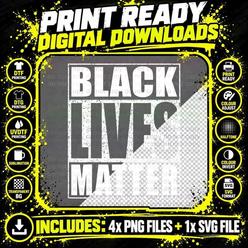 Black Lives Matter T-Shirt Human Rights Shirt T-Shirt Png SVG Digital Bundle