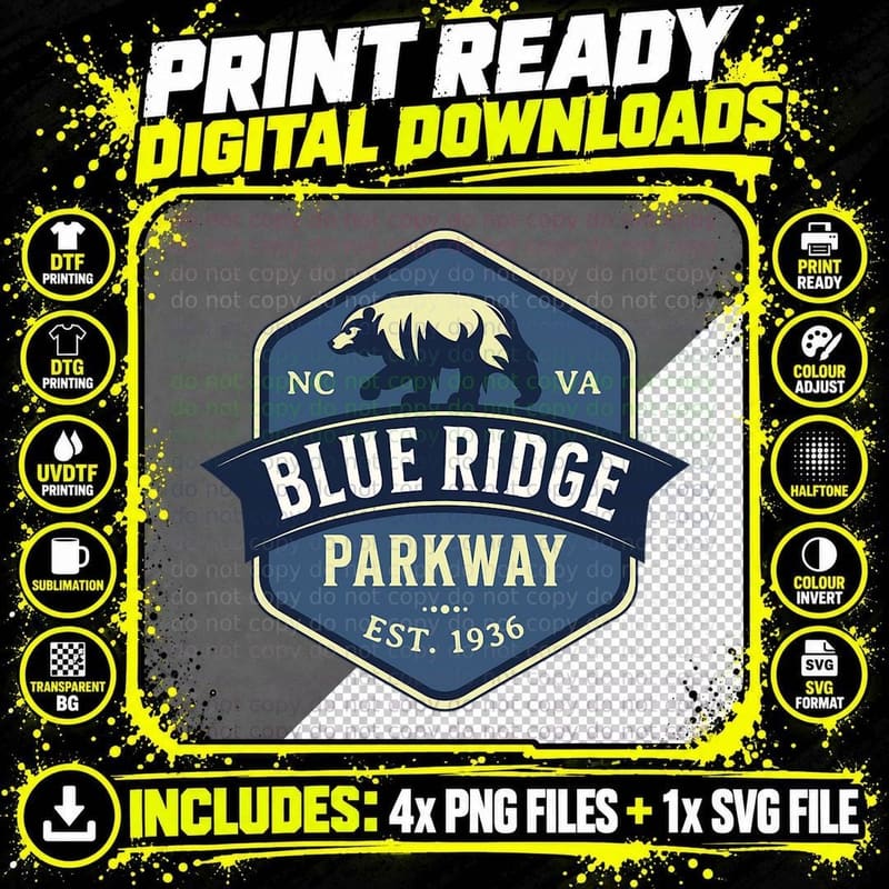 Blue Ridge Parkway BRP North Carolina and Virginia Png SVG Digital Bundle