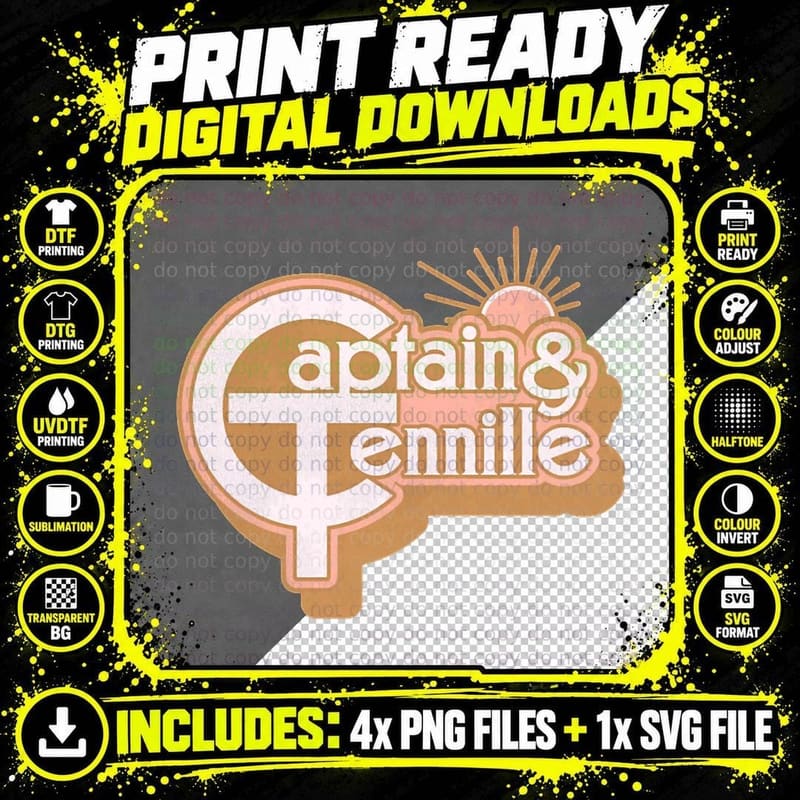 Captain & Tennille T-Shirt Png SVG Digital Bundle