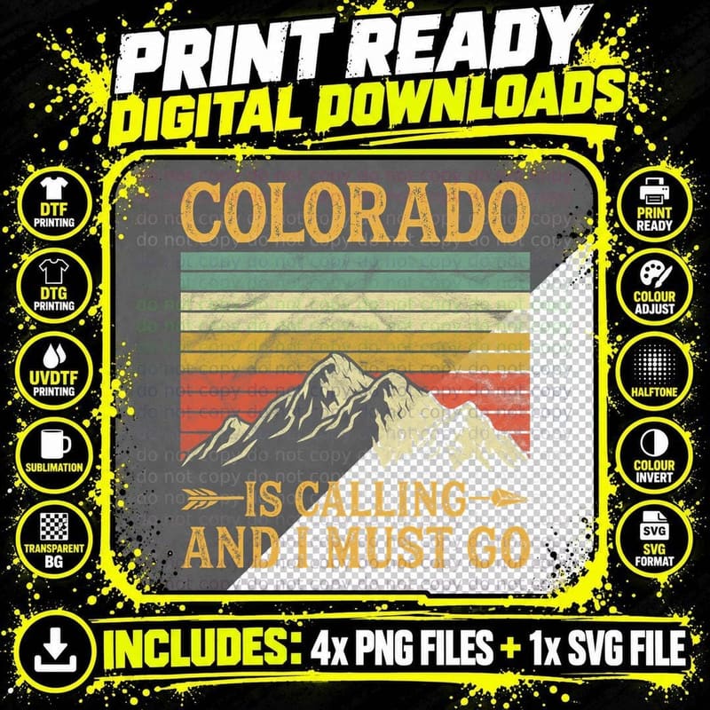 Colorado Is Calling and I Must Go T-Shirt Png SVG Digital Bundle