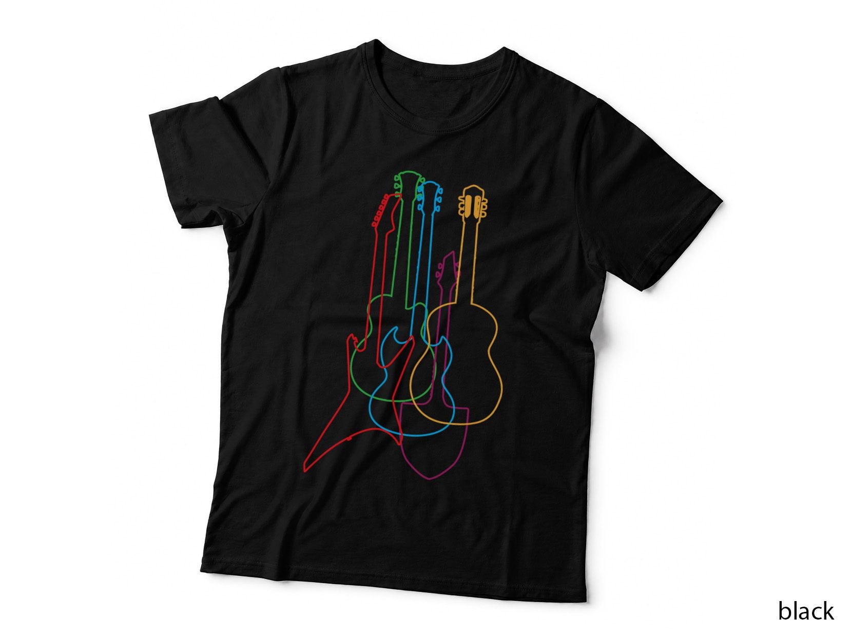 Colored Guitars Electric Acoustic Classical Gift T-Shirt